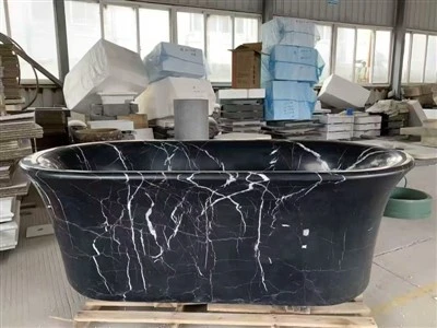 Nero Marquina Doğal Taş Mermer Bağlantısız Küvet